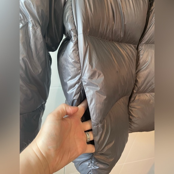 Massimo Dutti Down Puffer Coat in Silver Grey Metallic Size M - Picture 7 of 17